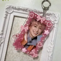 【7】デコキーホルダー　トレカケース　推しカラー　ぴんく