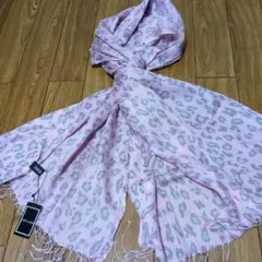 ピンク ヒョウ柄 ストール フリンジ付きタグ付き新品です！