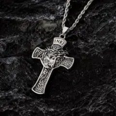 【新品】ステンレス クロス ネックレス INRI メンズ レディース シルバー