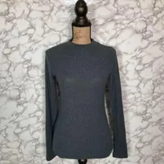 003RIFACTORY／ハイネックリブニットセーター　チャコールグレー【M】