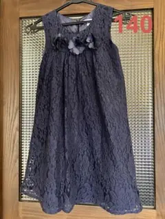 マザウェイズ　ネイビー レースワンピース 140cm