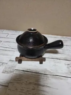 ☆激安☆稀少品・陶器製天目高級片手雪平鍋(未使用)のサムネイル