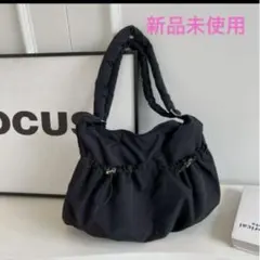 ナイロン ドロスト ショルダーバッグ ブラック ドローストロング 大容量