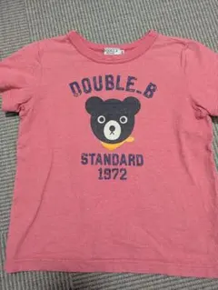 DOUBLE.B クマプリント Tシャツ ピンク