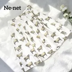 美品✨ Ne-net ネネット ひつじの群れスカート　ひざ丈スカート　羊柄のサムネイル