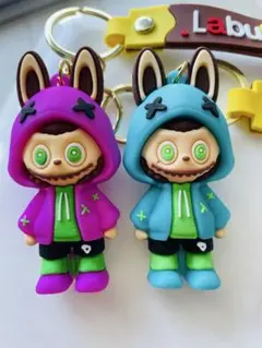 Labubu 耳付き キーホルダー 2色セット