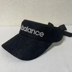 new balance GOLF レース地　リボン付き　サンバイザー　黒