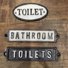 トイレ バス アイアン サインプレート