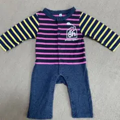 grinkids×highking ロンパース 80cm ストライプ