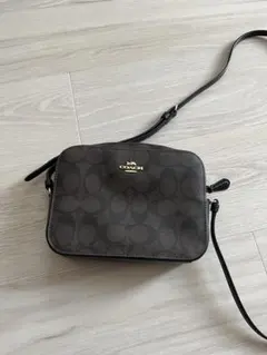 COACH ブラック モノグラム ショルダーバッグ