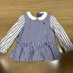 Ralph Lauren 2M 青と白ストライプシャツ