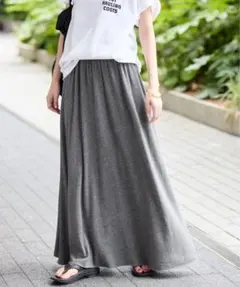 SLOBE IENA リラックスジャージーイージースカート　グレー　イエナのサムネイル