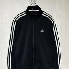 adidas トラックジャケット 刺繡 ロゴ サイドライン 黒 y2k M