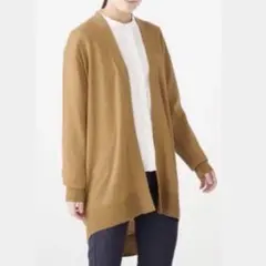 無印良品　新品タグ付き　ウールシルク　ミドル丈カーディガン　キャメル　XS〜S