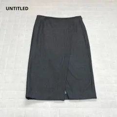 【アンタイトル】タイトスカート　膝下　スリット　無地　セレモニー　上品　2