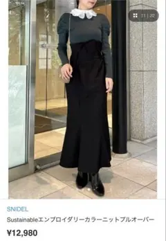SNIDEL エンブロイダリーカラー ニットプルオーバー