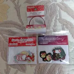 ☆ダイソー☆サンリオ☆クリスマスキャラクター フレークシール （2種）＆マステ