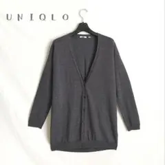 値下げ【UNIQLO】エクストラファインメリノVネックロングカーディガン 黒