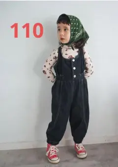 しまむら softcheese nico デニム サロペット ブラック 110