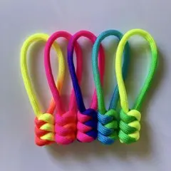 ジッパータブ　パラコード5個セット【69】 レインボー