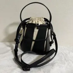 ZARA カットワークバケットバッグ 2way 黒 巾着 レザー