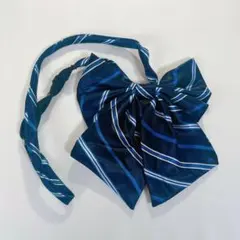 制服 コスプレ スクールリボン ストライプ ネイビー 青 ブルー