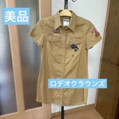 RODEO CROWNS 半袖シャツワンピース ベージュ