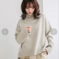 アパートバイローリーズ グレーニット　オフタートルニット　ウールニット