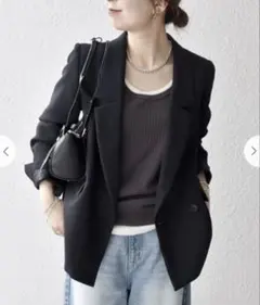新品タグ付き✨ Wクロス ロングベスト ネイビー - メルカリ