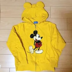 ディズニーリゾート　ミッキー耳付きイエローパーカー