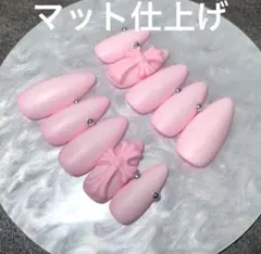 No.111 ネイルチップ　ピンク　クロムネイル　マット　グラデーション