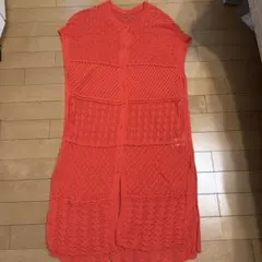 Lupilienロング丈 ニットベスト オレンジのサムネイル