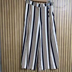 ストライプ ガウチョパンツ 4ボタン ZARA ザラ