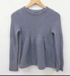 zara アンゴラ セーター ニット フレアペプラム ラベンダー ブルーグレー