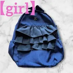 【美品】プティマイン　ネイビー　シフォンフリルリュックのサムネイル