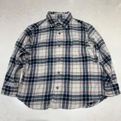 【美品】ユニクロ キッズ フランネルチェックシャツ 長袖 110cm