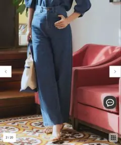 23区　【大きいサイズ】　23区DENIM ライトダンガリー ワイドパンツのサムネイル