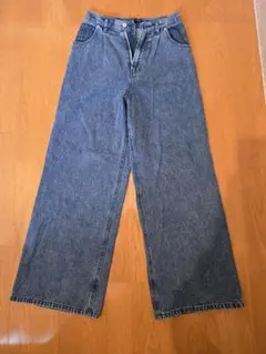 Heather ワイドレッグ ダークデニムパンツ　M サイズ