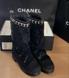 CHANEL 厚底ベージュロングブーツ 美品 2024/25年秋冬36サイズ - メルカリ