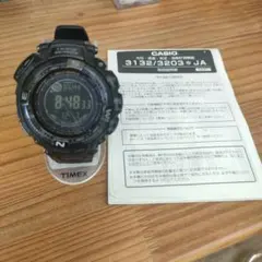 カシオ　プロトレック　PRW-1500YJ　電波ソーラー腕時計　オールブラック
