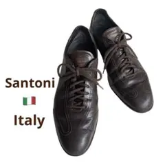 【Santoni 】レザースニーカー 靴　ブラウンのサムネイル