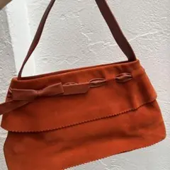 FURLA オレンジ スエード バッグ