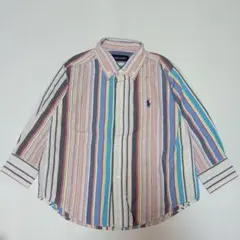 90★ラルフローレン★ポニー刺繍！カラフルストライプシャツ★