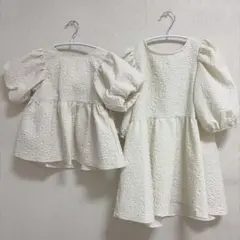 親子リンク パフスリーブ チュニック アイボリー