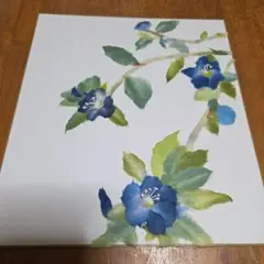 ちぎり絵 作品 青い花 植物 〈アメリカンブルー〉