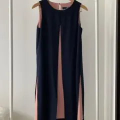 ドレス　ワンピース　Mサイズ　ネイビー&ピンク　美品