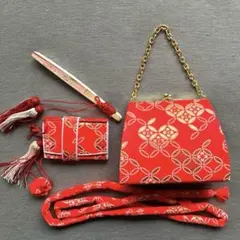 新品未使用品　　七五三女の子バッグ なごみや 七五三 草履 バッグ セット 訳あり 巾着 シンプル 個性