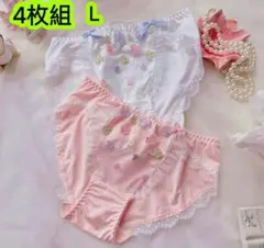4枚組Ｌレディースショーツ 刺繍 フリル ジュニアランジェリー女子下着　171号