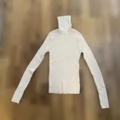 WEGO▶︎アイボリー リブ編み タートルネックセーター