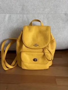 COACH レザー ミニリュック イエロー 美品 Y2K コンパクト - メルカリ